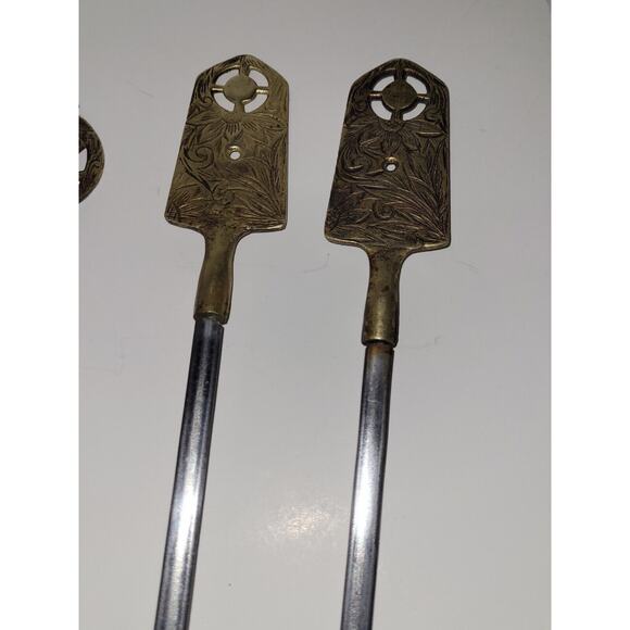 Tarzan Inox Turkey Vtg Set of 9 Stainless Steel Brass Shish Kabob Skewers (9) - Picture 7 of 8